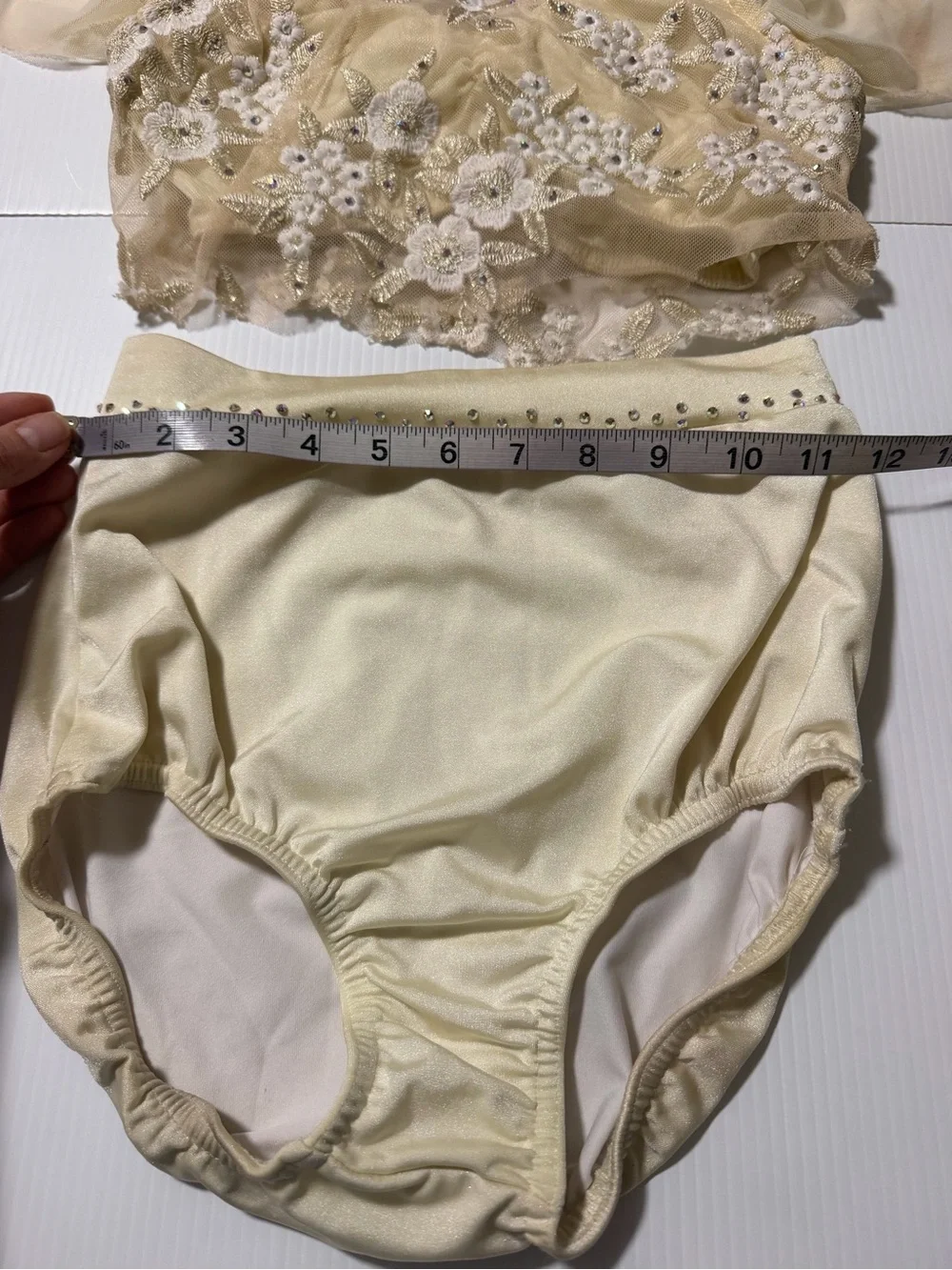 Kelle dance lyrical contemporary costume white ivory 2 piece 4472 born again SA